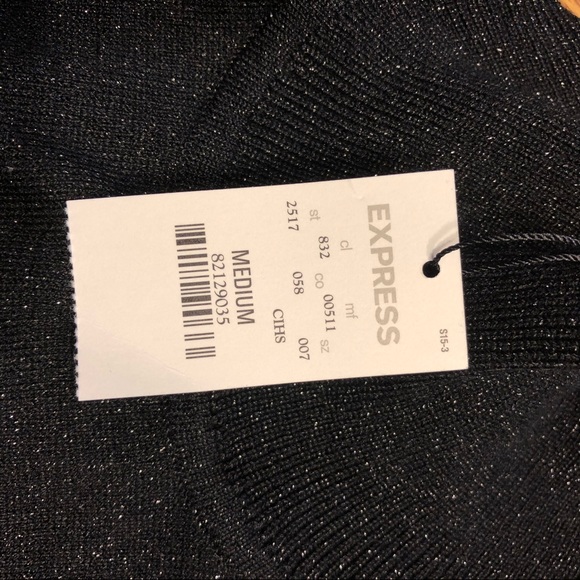 Express Black Shimmer Mock Turtleneck - Picture 4 of 5